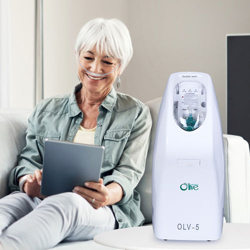 Concentrador de oxígeno médico - OLV-51 - Zhengzhou Olive Electronic Technology - con ruedas / compacto / de flujo continuo