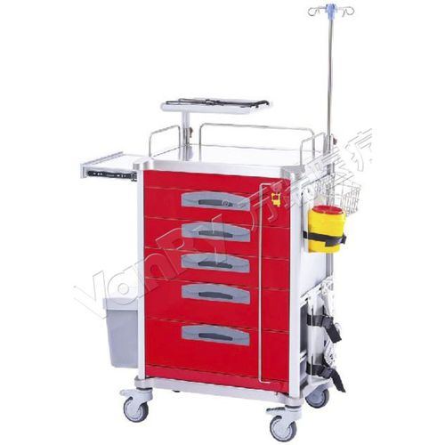 Carro de emergencia - E-33 - Hebei Vanry Medical Devices Co., Ltd. - de acero inoxidable / de aluminio / de plástico
