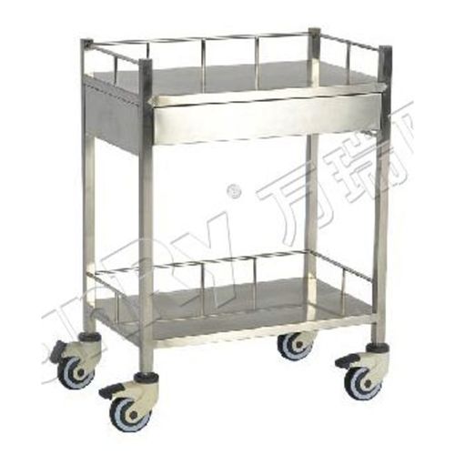 Carro para apósitos - E-35-3 - Hebei Vanry Medical Devices Co., Ltd. - de acero inoxidable / con bandejas / 2 bandejas