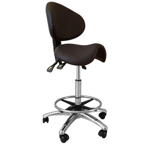 Taburete para odontología - 621B - MHC TECHNOLOGY - de altura variable / con respaldo regulable / con forma de silla de montar