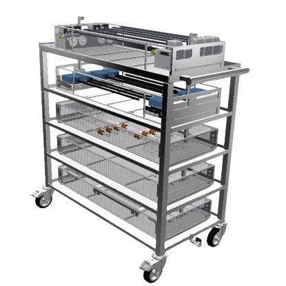 Carro de uso general - SiXi 5 - MediSonics UltraSonics - de almacenamiento / de acero inoxidable / 4 estantes