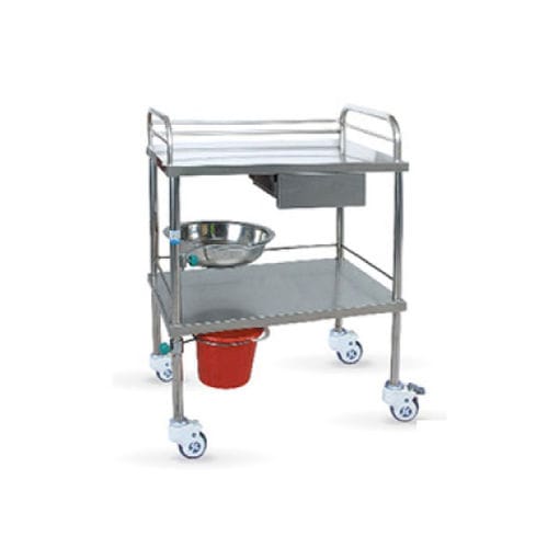Carro médico - HWE-28 - Medi Waves - de uso general / para apósitos / de acero inoxidable