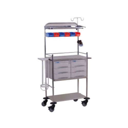 Carro médico - HWE-38 - Medi Waves - de uso general / de almacenamiento / con portacilindros de oxígeno