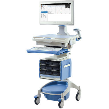 Carro informático de dispensación de medicamentos - Cybernet - con batería / con cajón / seguro