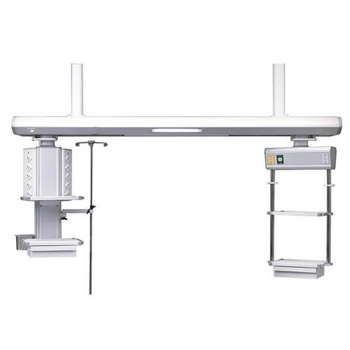 Columna de distribución de techo - AMCAREMED TECHNOLOGY - para cuidados intensivos / con estantes / con columna
