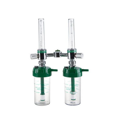 Flujómetro doble - FL-DB-OG - AMCAREMED TECHNOLOGY - de oxígeno / de aire / para hospitales