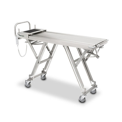 Carro para traslado de cadáveres de elevación - CA-410 B  - ANATHOMIC SOLUTIONS, S.L.U. - electrohidráulico / de acero inoxidable / para ataúdes