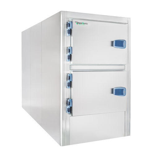 Cámara mortuoria frigorífica para ataúdes - NE-302 - ANATHOMIC SOLUTIONS, S.L.U. - para camillas mortuorias / 2 cuerpos / de carga frontal