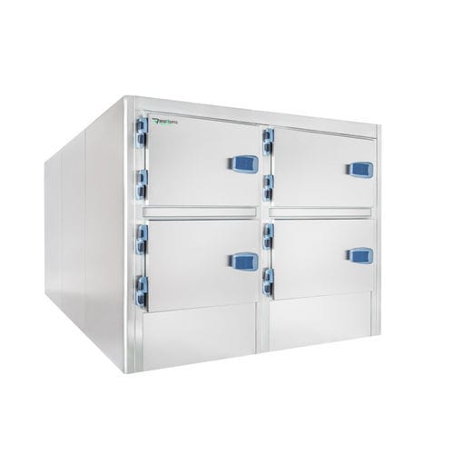 Cámara mortuoria frigorífica para camillas mortuorias -  NE-304 - ANATHOMIC SOLUTIONS, S.L.U. - 4 cuerpos / de carga frontal / con puerta