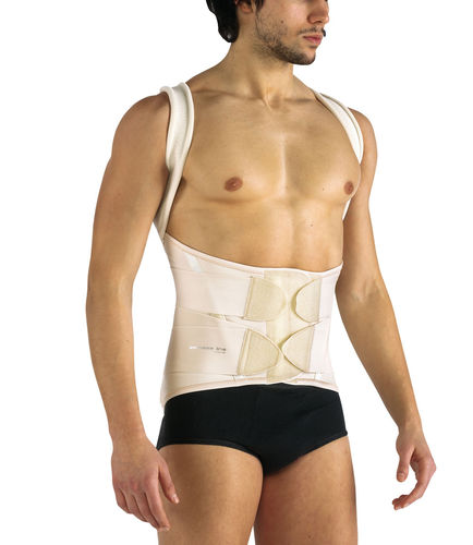 Faja de sujeción toraco-lumbo-sacra - 555 - PAVIS® - para adulto / semirrígida / con tirantes