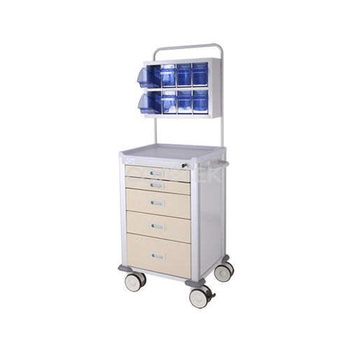 Carro de anestesia - CAA-005 - Caretek Medical - médico / para dispositivos médicos / 5 cajones
