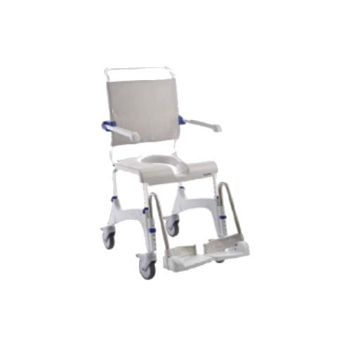 Silla de ducha con reposabrazos - 7.10.900 - Caretek Medical - con ruedas / con reposapiés / con apertura higiénica