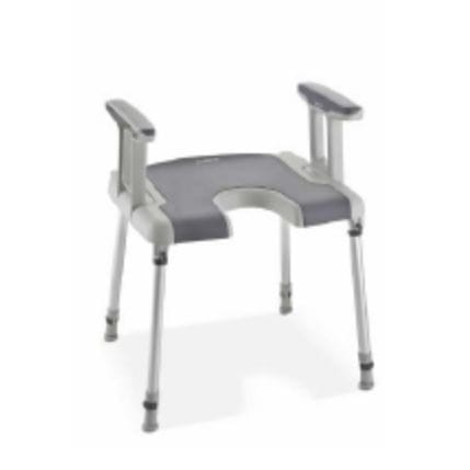 Taburete de ducha con reposabrazos - 1532660 - Caretek Medical - sin respaldo / con apertura higiénica / con orinal