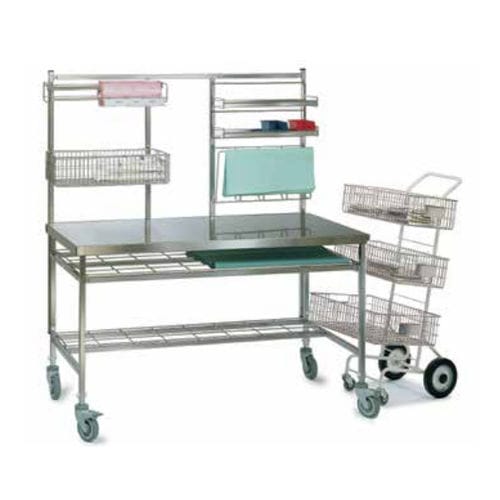 Carro de uso general - StériCADDIE - PCM HABILCLASS - Medi.Caddie® - de servicio / de acero inoxidable / con canasta