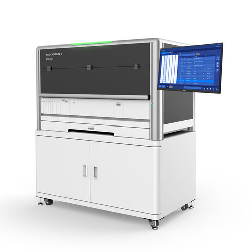 Analizador de grupos sanguíneos enteramente automático - BT-70  - Medcaptain Medical Technology - de pie / con tecnología de aglutinación en columna