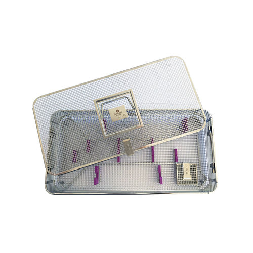 Recipiente de esterilización para instrumental - D200 160 504 - Delmont imaging - para endoscopio / de acero inoxidable / enrejado