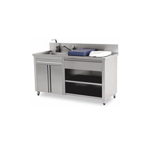 Mesa para cambiar pañales - Meyosis - rectangular / pediátrica / con fregadero