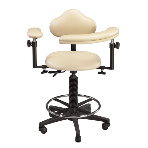 Taburete para odontología - Global Surgical Corporation America - de altura variable / con reposabrazos / con respaldo