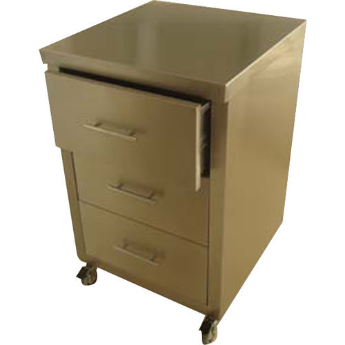 Armario con ruedas - Zenon Diagnostik - de acero inoxidable / 3 cajones