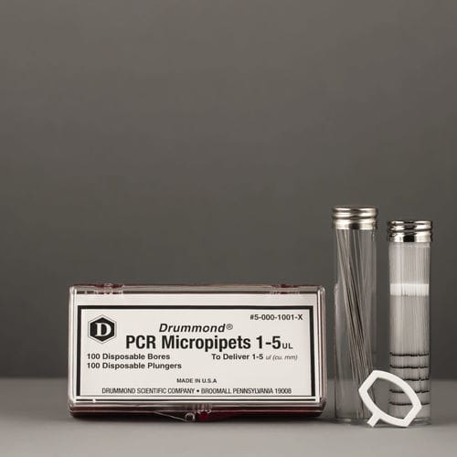 Micropipeta de desplazamiento positivo - 5-000-1001-X - Drummond Scientific Company - de canal simple / de volumen fijo / desechable