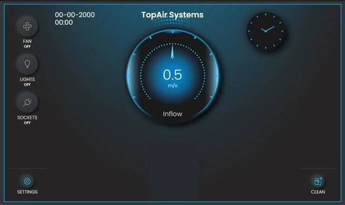 Unidad de control de velocidad del aire - AFA  - TopAir Systems, Inc. - para campanas de aspiración / con pantalla táctil