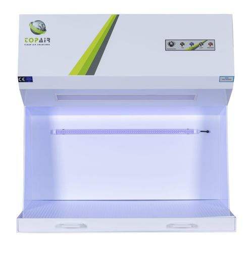 Cabina de limpieza de laboratorio - DF-60 - TopAir Systems, Inc. - para la manipulación de polvos / de pie / HEPA