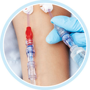 Conector para perfusión con válvula hemostática - Neutron&reg; - ICU Medical - recto