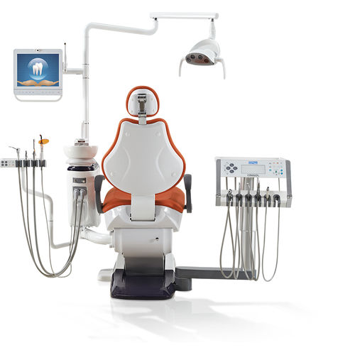 Unidad dental con monitor - X5+ - Foshan Cingol Medical Instrument Co.,Ltd - con portainstrumentos / con luz LED