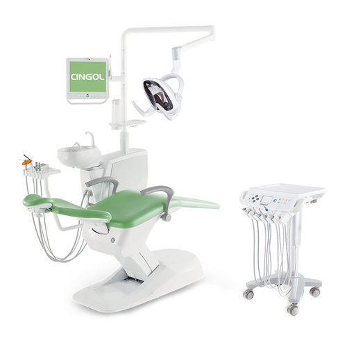Unidad dental con monitor - X1 Cart 2020 - Foshan Cingol Medical Instrument Co.,Ltd - con portainstrumentos / con luz LED