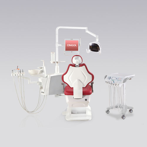 Unidad dental con monitor - X3 Cart 2020 - Foshan Cingol Medical Instrument Co.,Ltd - con portainstrumentos / con luz LED