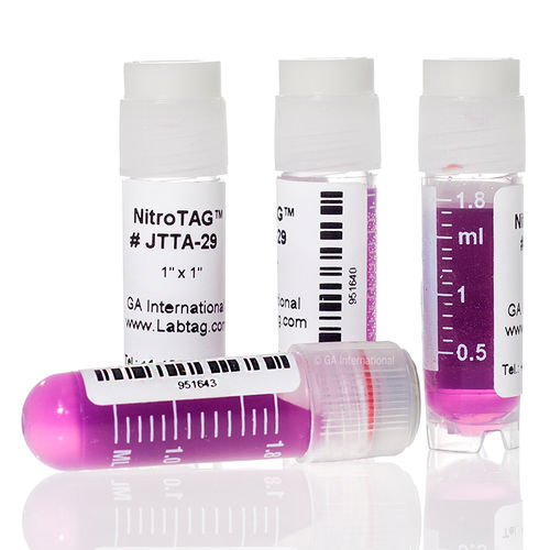 Etiqueta para tubos - NitroTAG® - GA International - para frascos / para cajas criogénicas / para cajas de congelación