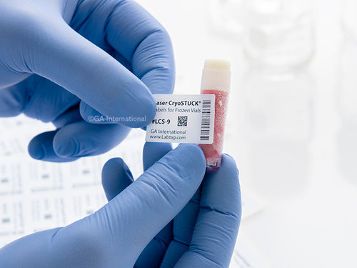 Etiqueta para tubos criógenos - Laser CryoSTUCK® - GA International - para tubos de microcentrífuga / para frascos / para cajas criogénicas