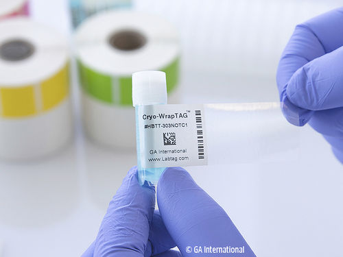 Etiqueta para tubos criógenos - Cryo-WrapTAG™ - GA International - para tubos de microcentrífuga / para frascos / criogénica