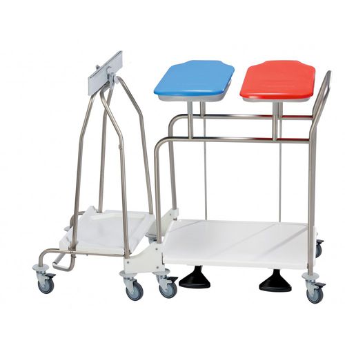 Carro para bolsas para ropa sucia - AXLBC2SCP/H - MECHIN - médico / de transporte / con papelera
