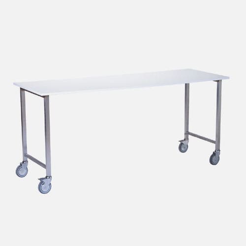 Mesa de trabajo - 191SM1 - MECHIN - rectangular / con ruedas / de acero inoxidable