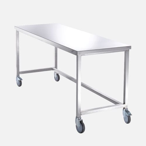 Mesa de trabajo - 191INOX - MECHIN - rectangular / con ruedas / de acero inoxidable