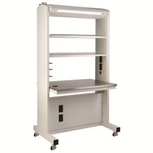 Mesa de laboratorio móvil - Optima™  - Mott Manufacturing - con estantes
