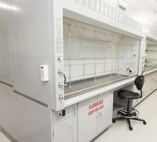 Campana de aspiración química - Mott Manufacturing - de laboratorio / de pie / de acero inoxidable