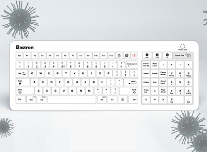 Teclado médico con alfombrilla táctil - B45 - Bastron - de vidrio / USB / inalámbrico