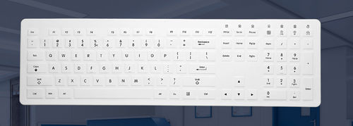 Teclado médico con alfombrilla táctil - SK108005 - Bastron - de silicona / lavable / inalámbrico