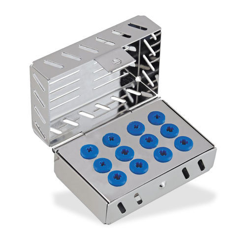 Cassette de esterilización para instrumental dental - CIL 024 007 001 - Chaplet International - perforado / de acero inoxidable