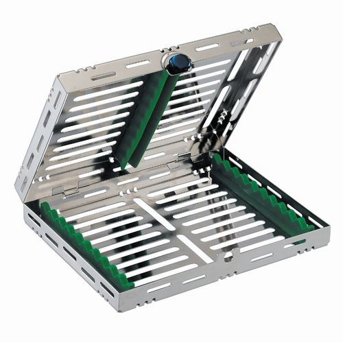 Cassette de esterilización para instrumental dental - CIL 022 003 001 - Chaplet International - perforado / de acero inoxidable