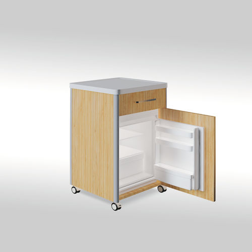 Mesa de cabecera con ruedas - SERA 07 - MEISSA - modular / con cajones / con compartimento refrigerador