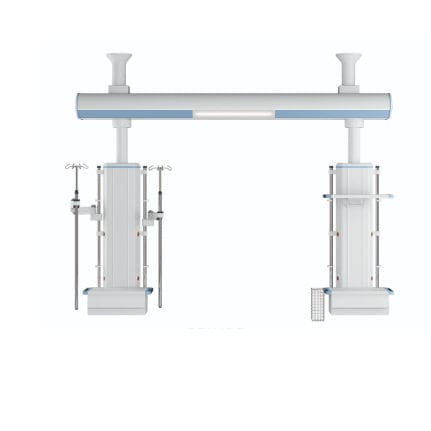 Columna de distribución de pared - T100E - Panalex Medical - para cuidados intensivos / con estantes