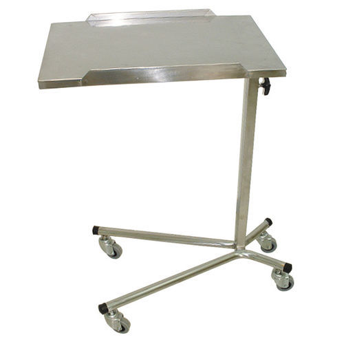 Mesa de cama de altura regulable - 664 - Sté AMEL - con ruedas / con accionamiento manual
