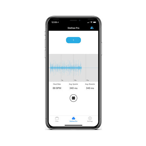 Aplicación para iOS de intercambio - Stethee Pro App - M3DICINE - de registro / de auscultación / para smartphone