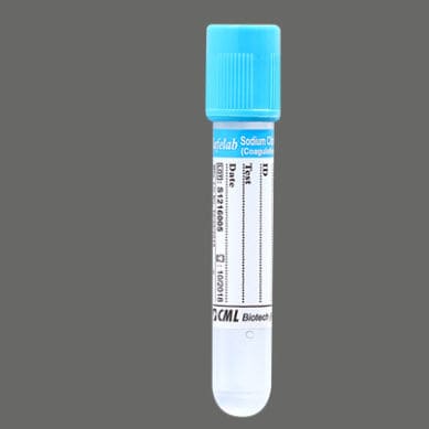 Tubo de extracción para el análisis de la coagulación - SLD - Nac	 - CML Biotech - cilíndrico / de sangre / citrato de sodio