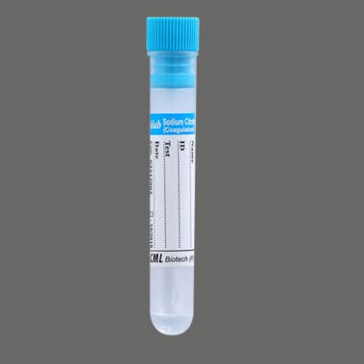 Tubo de extracción para el análisis de la coagulación - SL-Nac	 - CML Biotech - cilíndrico / de sangre / citrato de sodio