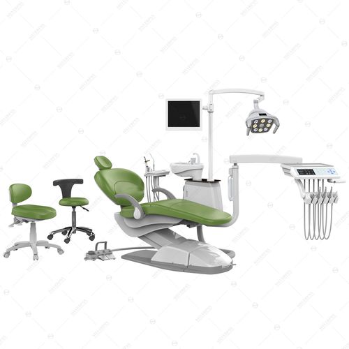 Unidad dental con sillón eléctrico - 8000B - Silverfox Corporation Limited - con portainstrumentos / con luz