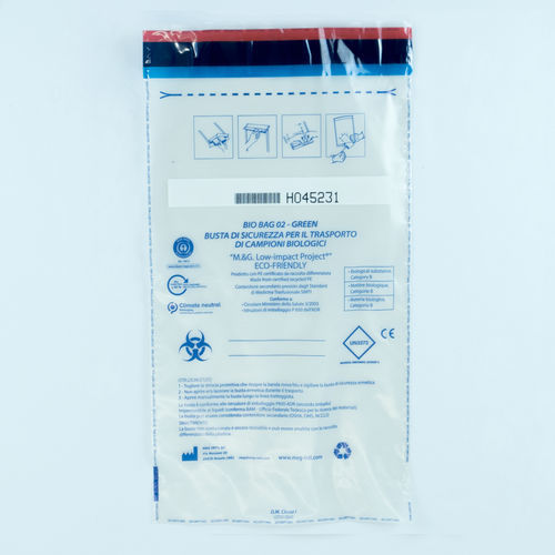 Bolsa de envasado para productos peligrosos -  02 GREEN - M.&G. INTL srl - para productos biológicos / para muestras biológicas / de plástico